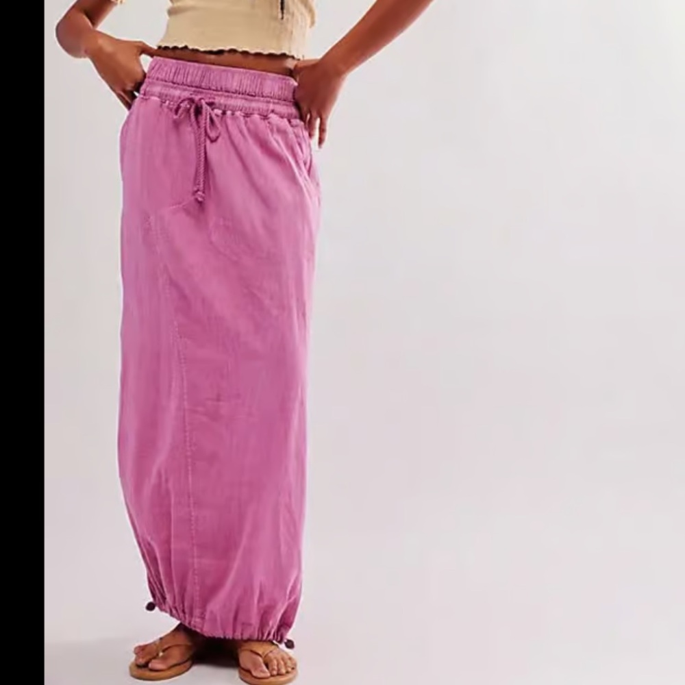 pink free people daphne maxi skirt!
